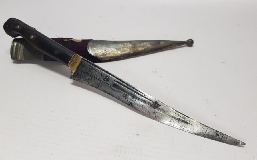 OSMANLI DÖNEMİ MEŞHUR BURSALI REMZİ USTA DAMGALI EL YAPIMI BİTİRİM SALLAMASI - KABADAYI KAMASI