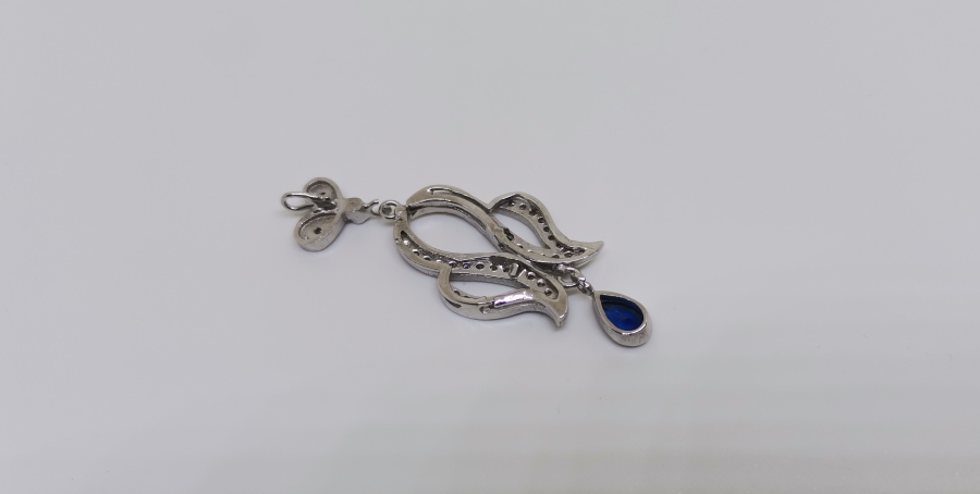 SAFİR VE PIRLANTA TAŞLI SONSUZLUK MODEL KOLYE