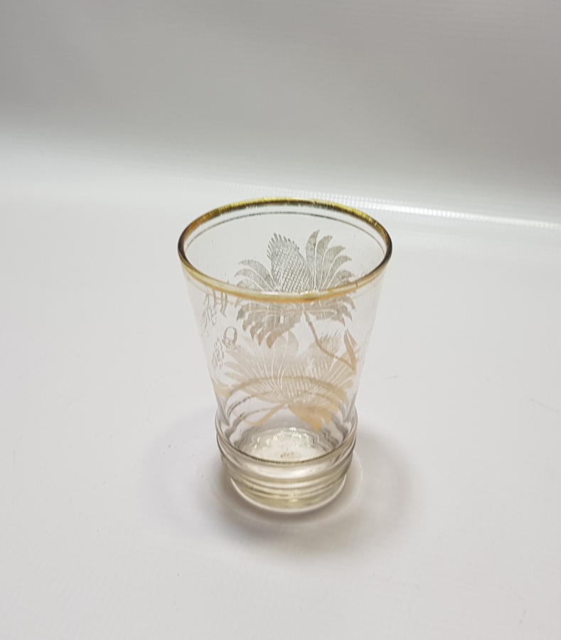 ÜZERİ AFİYET OLSUN YAZILI ALTIN VARAKLI ANTİKA ŞERBET BARDAĞI