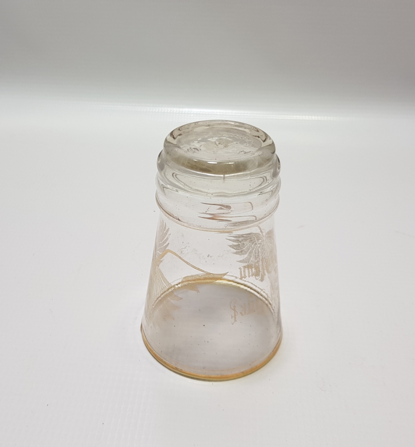 ÜZERİ AFİYET OLSUN YAZILI ALTIN VARAKLI ANTİKA ŞERBET BARDAĞI