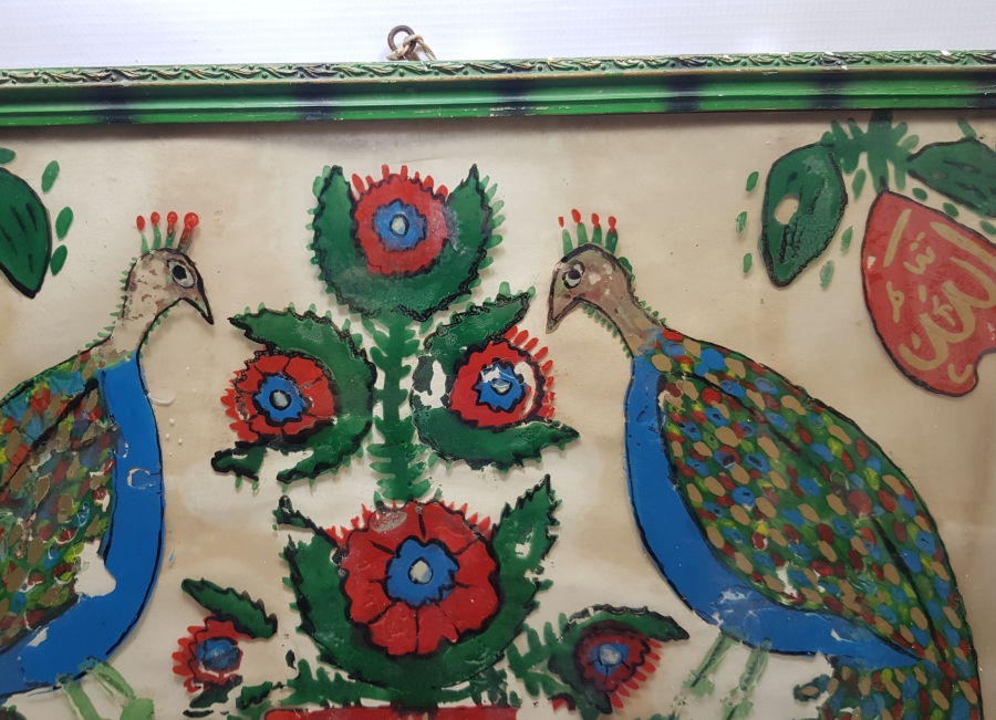 EL BOYAMA İŞÇİLİKLİ OSMANLI DÖNEMİ CAM ALTI BÜYÜK BOY PANO