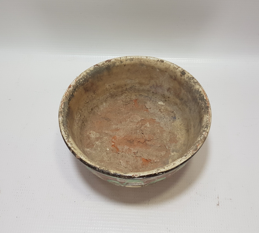 OSMANLI DÖNEMİ NADİR AKITMA FİGÜRLÜ BÜYÜK BOY KINIK KASE