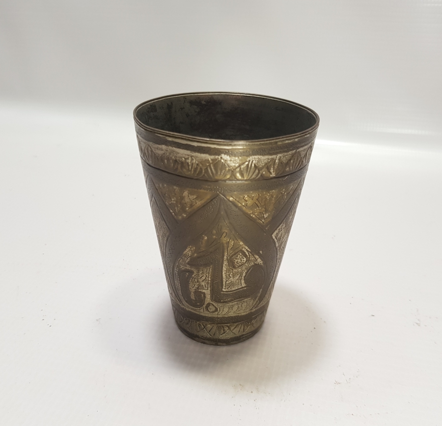 ÜZERİ ÇİNTEMANİ İŞÇİLİKLİ OSMANLI DÖNEMİ ESERİ İSTANBUL ŞERBET BARDAĞI