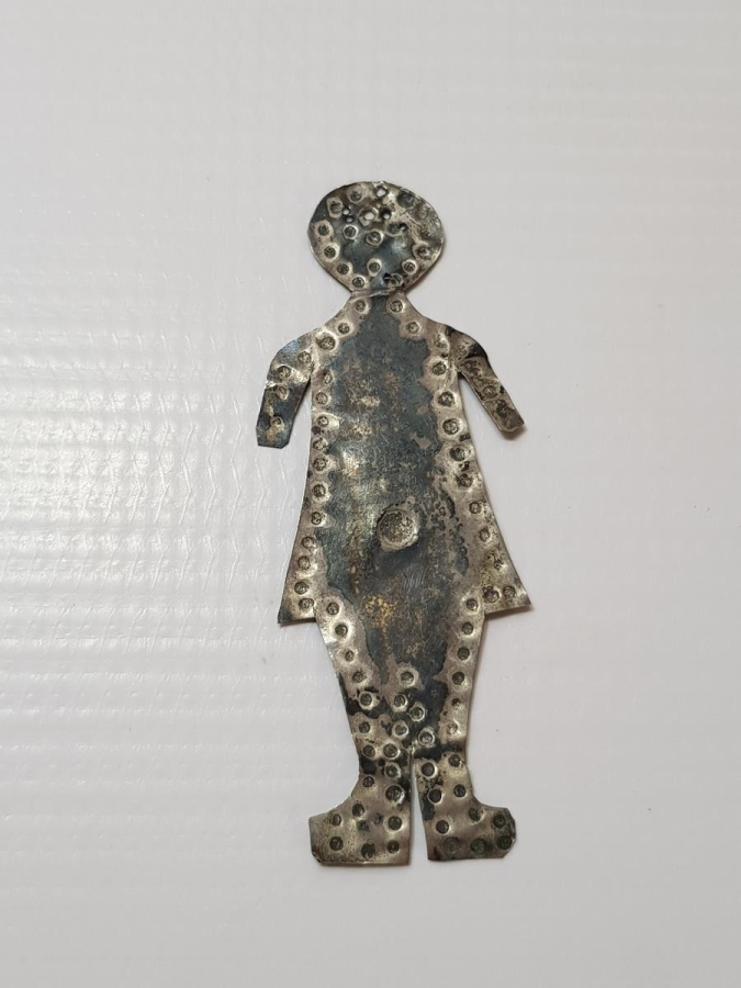 OSMANLI DÖNEMİ RUM İŞİ KADIN FORMLU GÜMÜŞ İKONA ADAKLIĞI