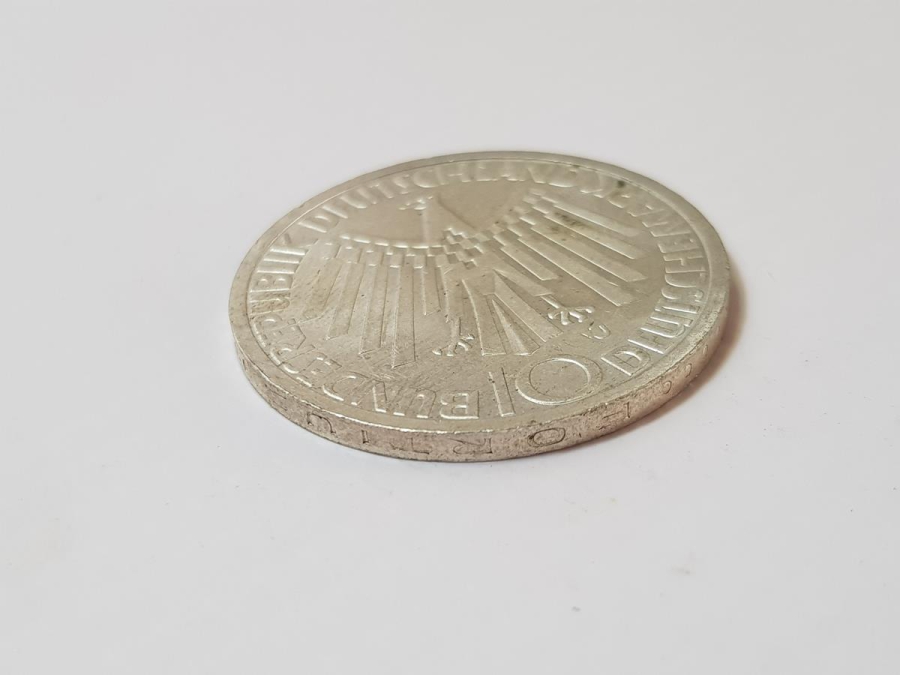 1972 BERLİN OLİMPİYATLARI HATIRA GÜMÜŞ 10 MARK - ÇİL