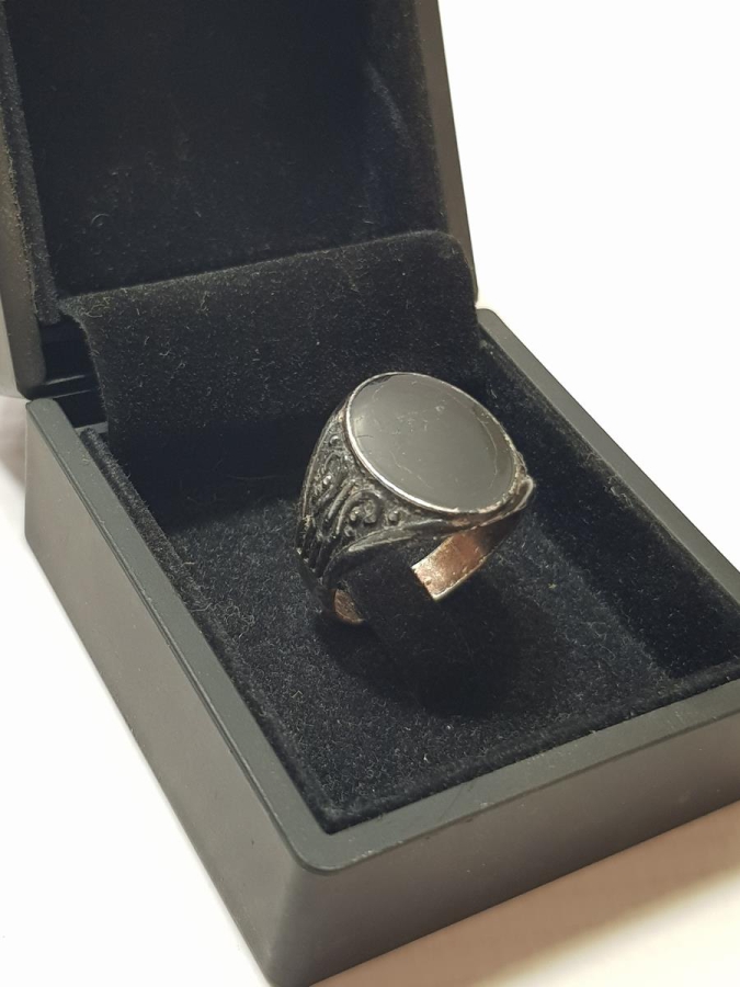 OSMANLI DÖNEMİ OLTU TAŞLI GÜMÜŞ ERKEK YÜZÜĞÜ