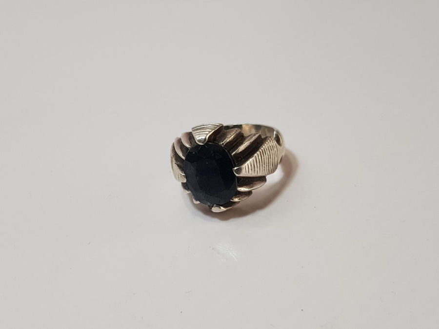 SAFİR TAŞLI GÜMÜŞ YÜZÜK