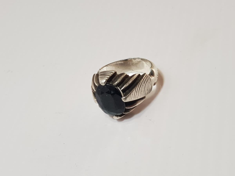 SAFİR TAŞLI GÜMÜŞ YÜZÜK