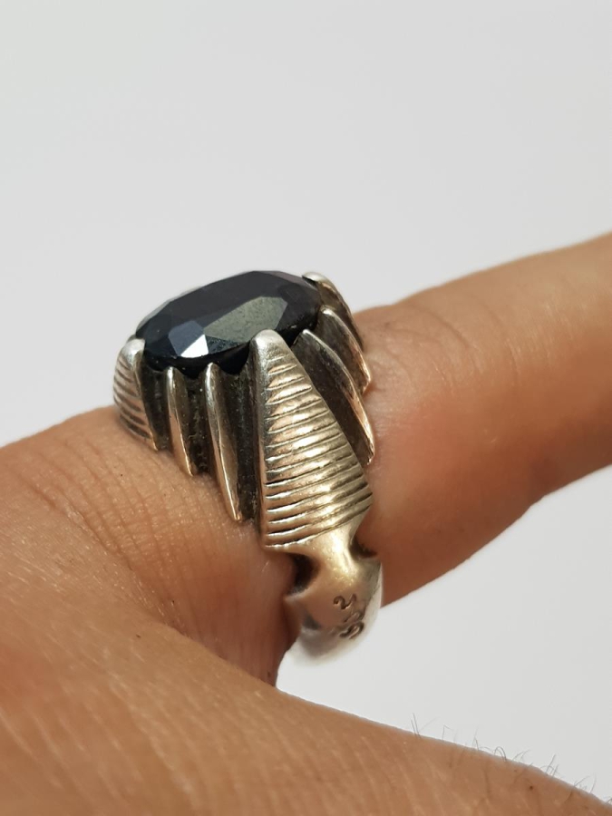 SAFİR TAŞLI GÜMÜŞ YÜZÜK