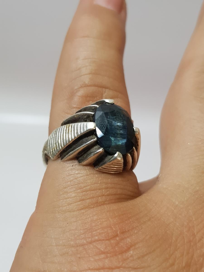 SAFİR TAŞLI GÜMÜŞ YÜZÜK