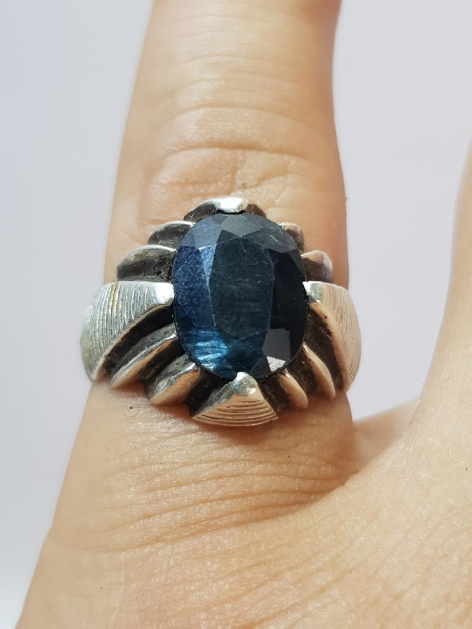 SAFİR TAŞLI GÜMÜŞ YÜZÜK