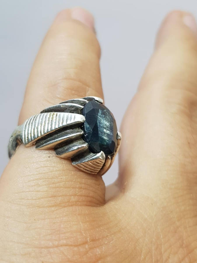 SAFİR TAŞLI GÜMÜŞ YÜZÜK