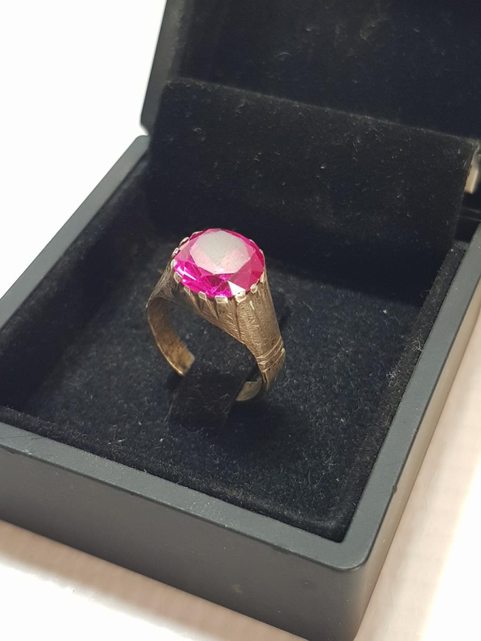 OSMANLI DÖNEMİ YAKUT TAŞLI GÜMÜŞ YÜZÜK