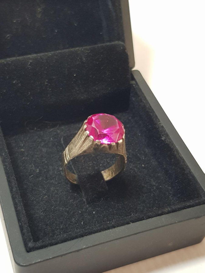 OSMANLI DÖNEMİ YAKUT TAŞLI GÜMÜŞ YÜZÜK