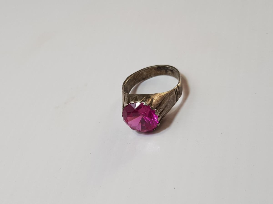 OSMANLI DÖNEMİ YAKUT TAŞLI GÜMÜŞ YÜZÜK