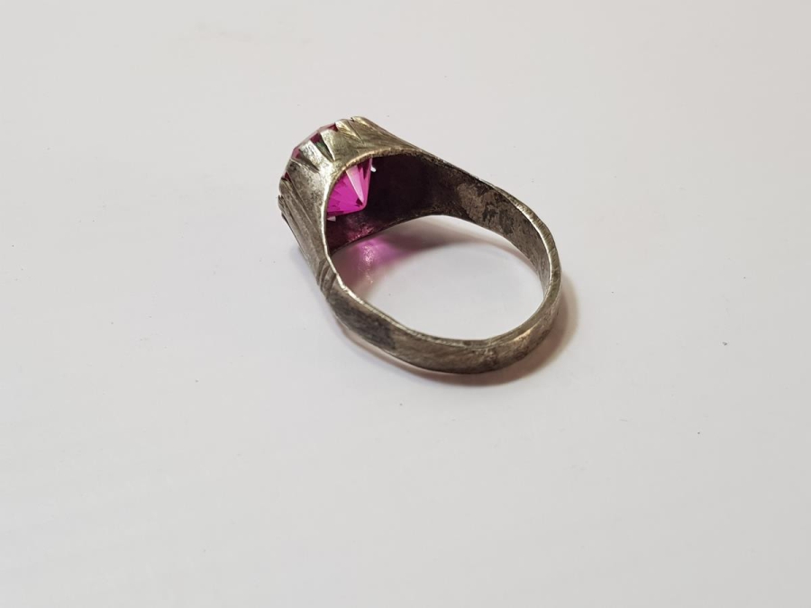 OSMANLI DÖNEMİ YAKUT TAŞLI GÜMÜŞ YÜZÜK