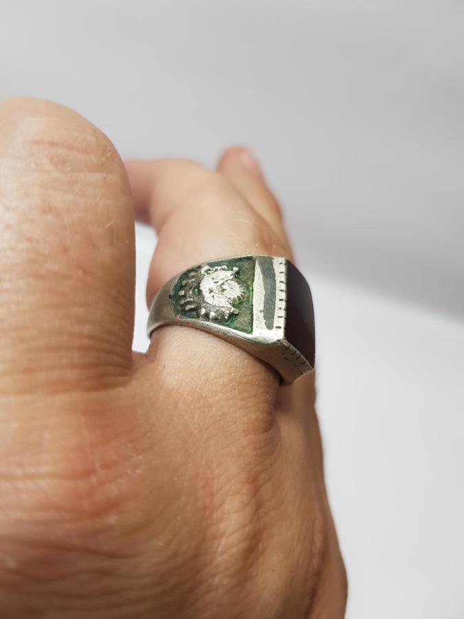 OSMANLI DEVLET ARMALI VE TUĞRALI AKİK TAŞLI GÜMÜŞ YÜZÜK