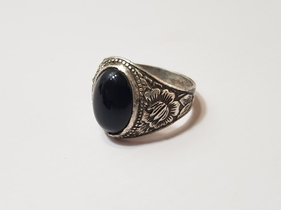 OSMANLI DÖNEMİ ÜZERİ İŞLEMELİ OLTU TAŞLI GÜMÜŞ YÜZÜK