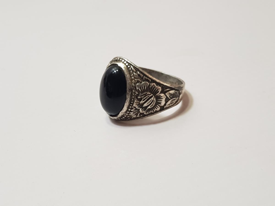 OSMANLI DÖNEMİ ÜZERİ İŞLEMELİ OLTU TAŞLI GÜMÜŞ YÜZÜK