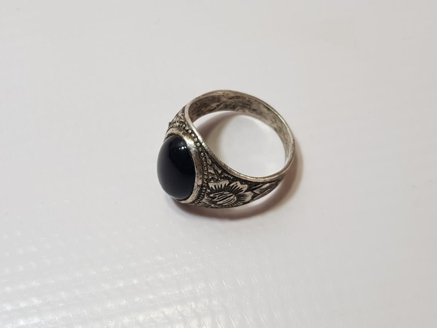 OSMANLI DÖNEMİ ÜZERİ İŞLEMELİ OLTU TAŞLI GÜMÜŞ YÜZÜK