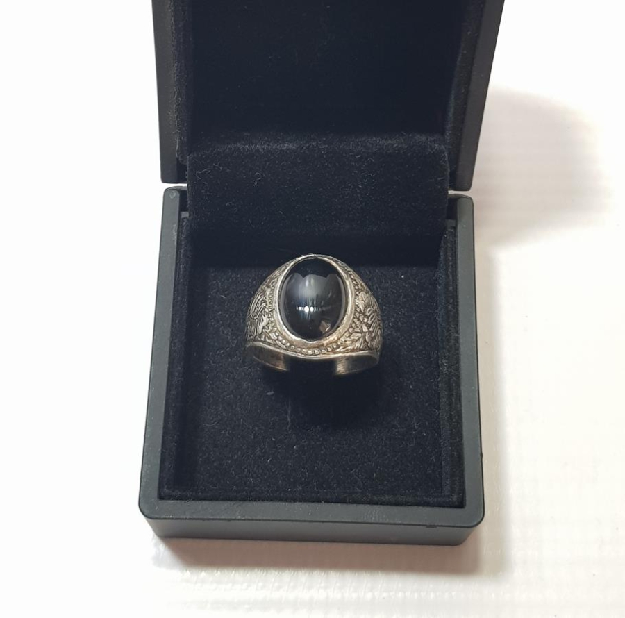 OSMANLI DÖNEMİ ÜZERİ İŞLEMELİ OLTU TAŞLI GÜMÜŞ YÜZÜK