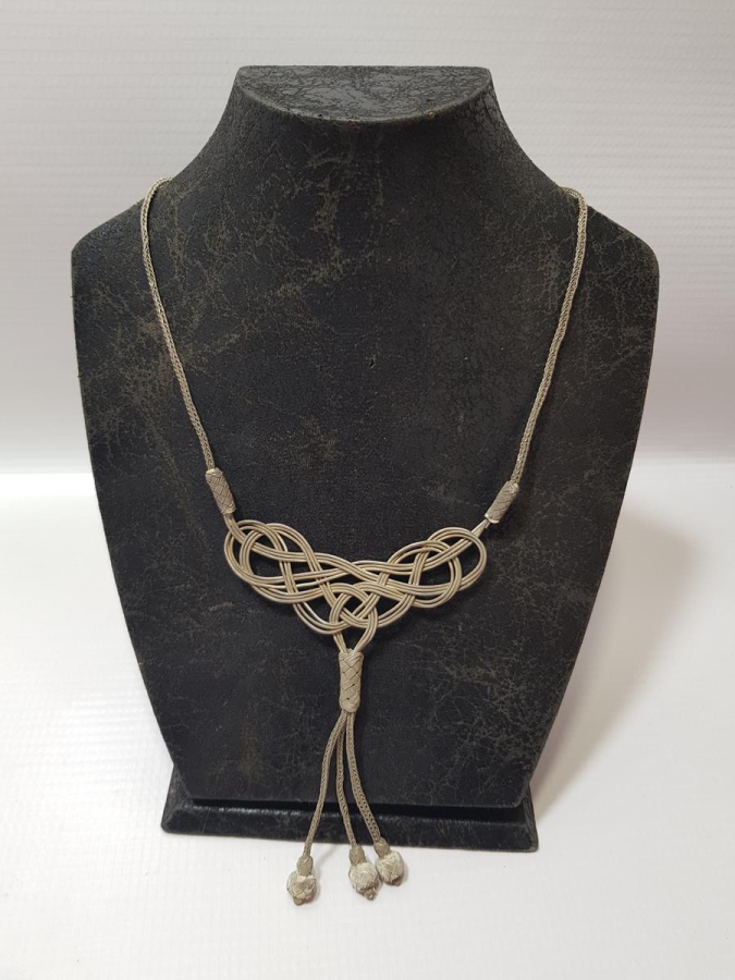 TRABZON İŞİ HASIR ÖRME KAZAZİYE GÜMÜŞ GERDANLIK