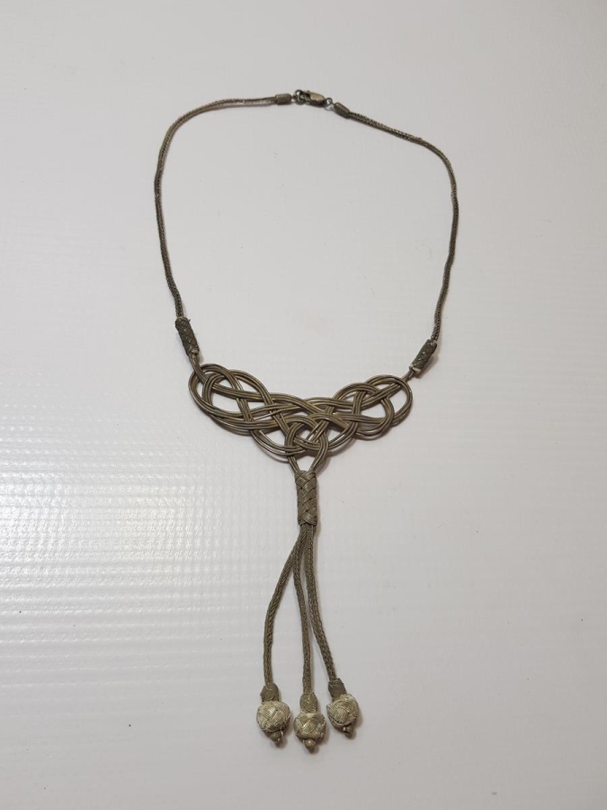 TRABZON İŞİ HASIR ÖRME KAZAZİYE GÜMÜŞ GERDANLIK