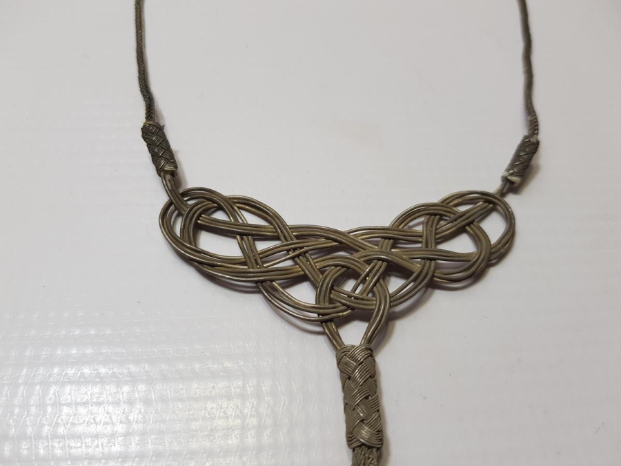 TRABZON İŞİ HASIR ÖRME KAZAZİYE GÜMÜŞ GERDANLIK