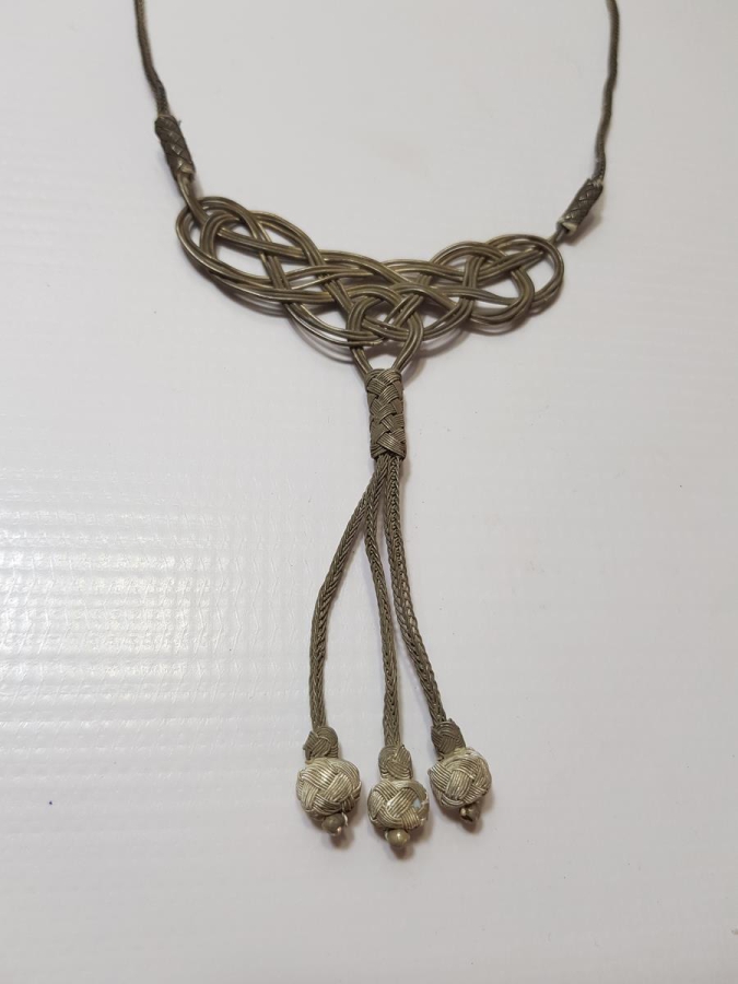 TRABZON İŞİ HASIR ÖRME KAZAZİYE GÜMÜŞ GERDANLIK