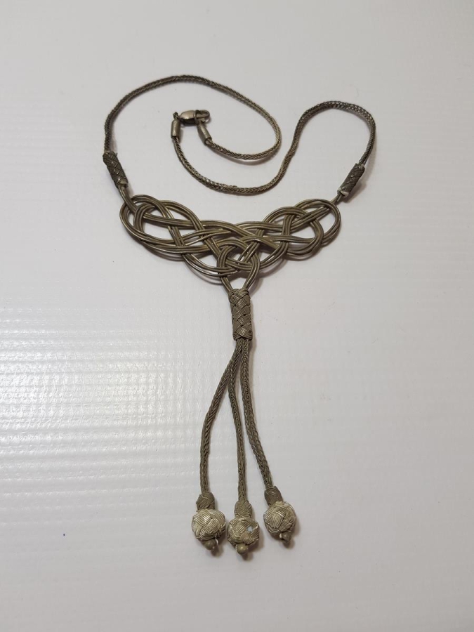 TRABZON İŞİ HASIR ÖRME KAZAZİYE GÜMÜŞ GERDANLIK