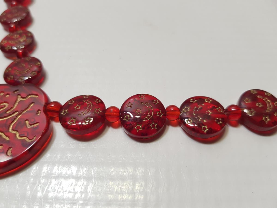 AY YILDIZLI HAC YADİGARI CAM KOLYE GERDANLIK