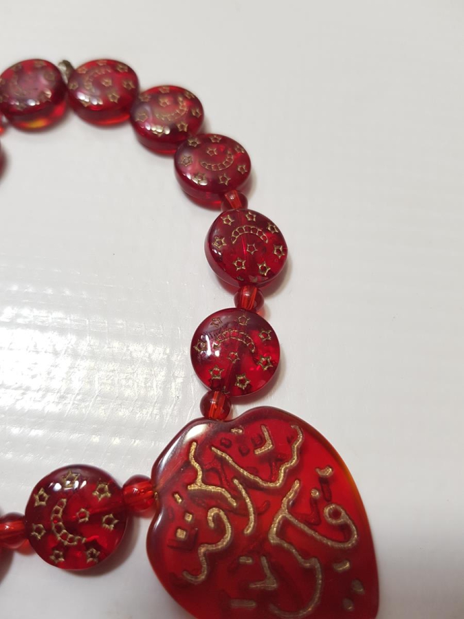 AY YILDIZLI HAC YADİGARI CAM KOLYE GERDANLIK