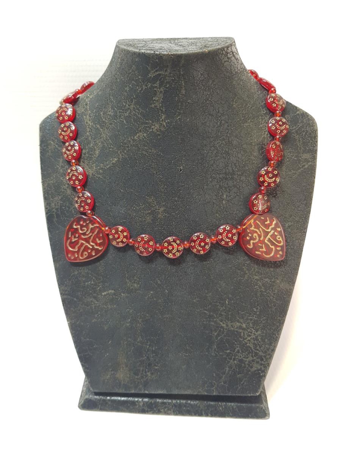 AY YILDIZLI HAC YADİGARI CAM KOLYE GERDANLIK