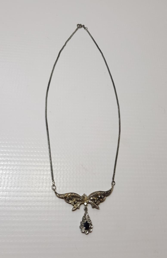 ANTİKA SAFİR TAŞLI PIRLANTA GERDANLIK