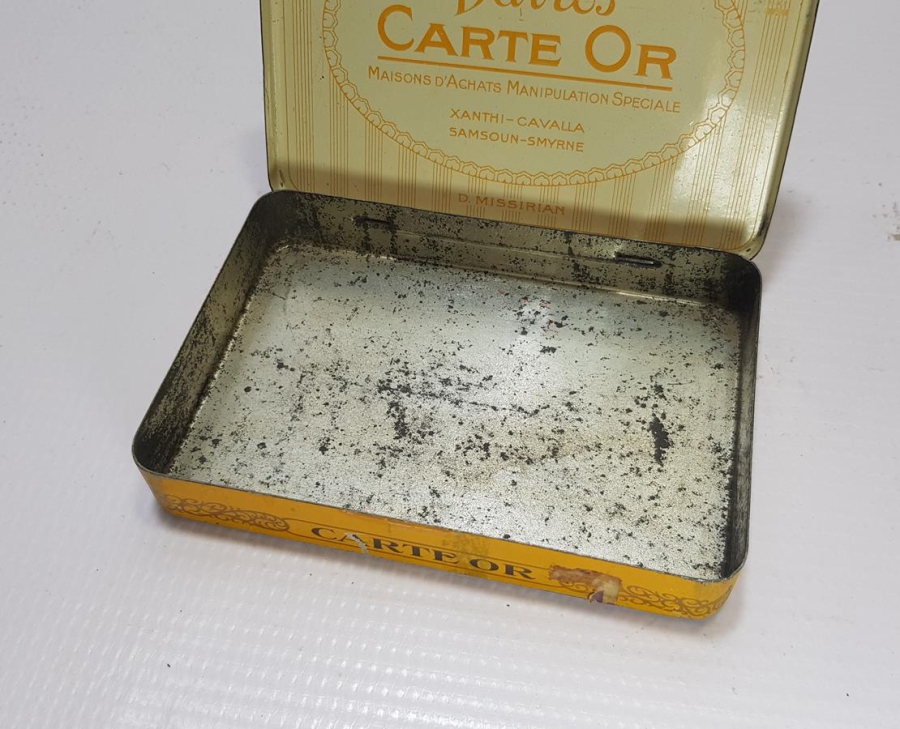 OSMANLI DÖNEMİ SMYRNE YAZILI TENEKE SİGARA KUTUSU