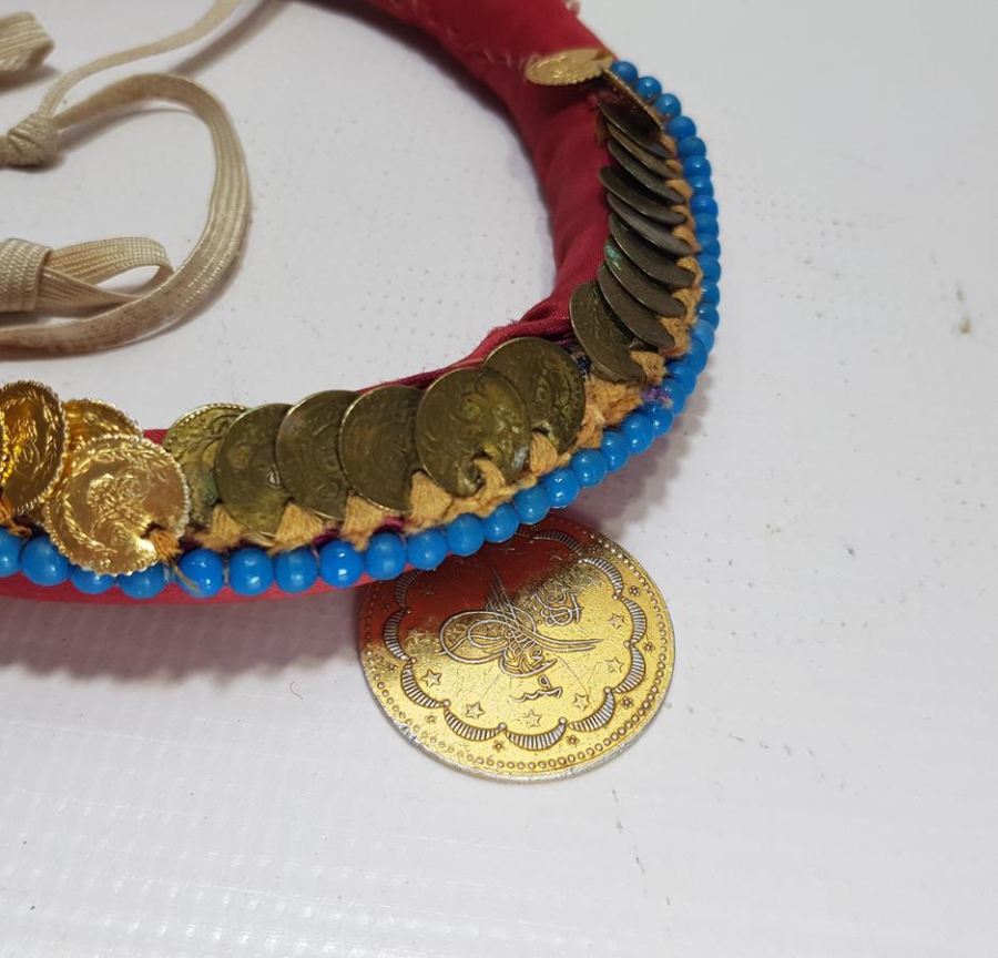 OSMANLI DÖNEMİ PENEZ VE BONCUKLARLA SÜSLÜ KADIN BAŞLIĞI