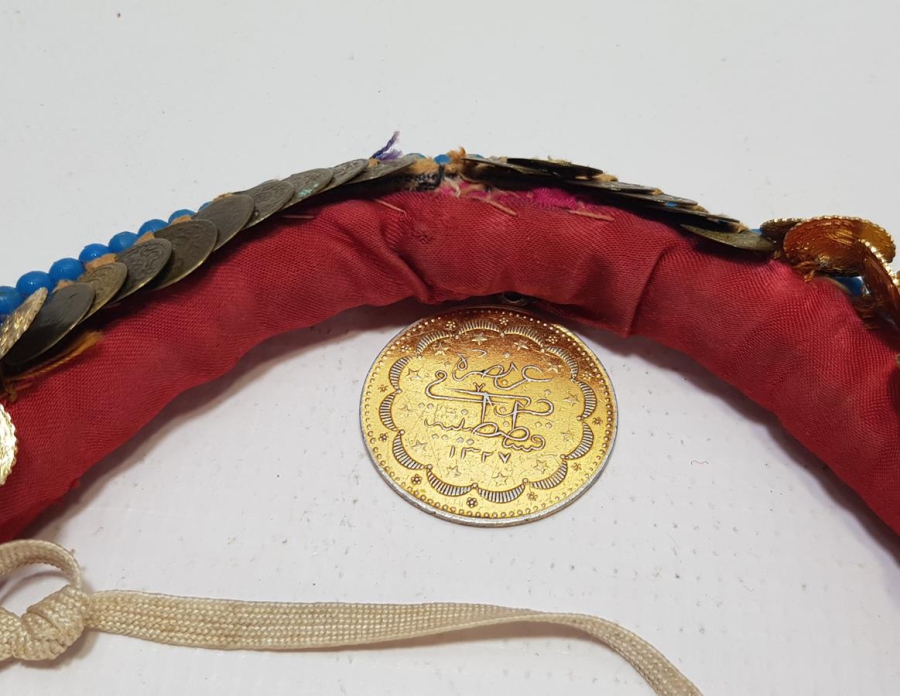 OSMANLI DÖNEMİ PENEZ VE BONCUKLARLA SÜSLÜ KADIN BAŞLIĞI