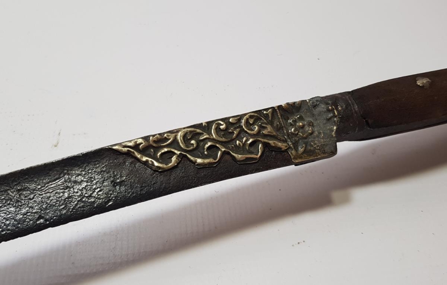 OSMANLI DÖNEMİ HER İKİ TARAFI BOYDAN BOYA YAZILI YATAĞAN KILIÇ