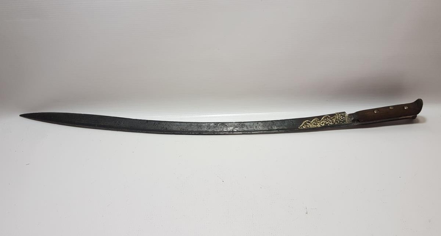 OSMANLI DÖNEMİ HER İKİ TARAFI BOYDAN BOYA YAZILI YATAĞAN KILIÇ