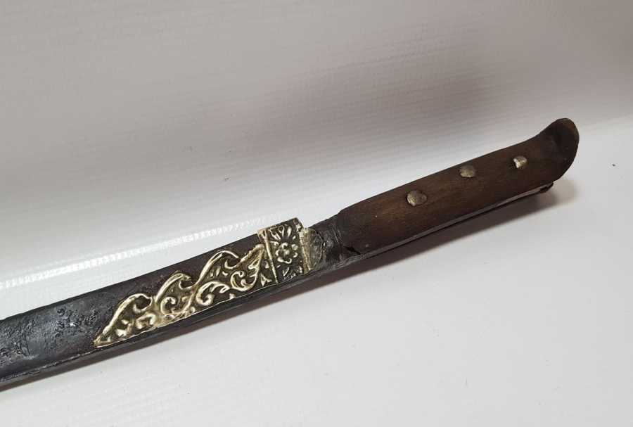 OSMANLI DÖNEMİ HER İKİ TARAFI BOYDAN BOYA YAZILI YATAĞAN KILIÇ