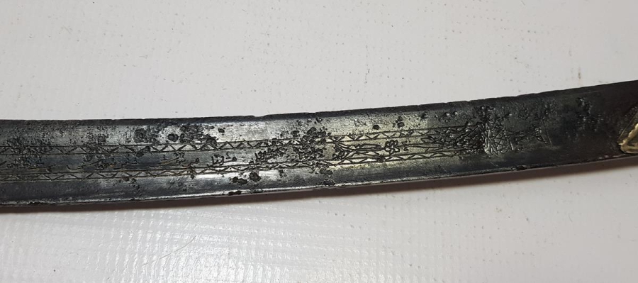 OSMANLI DÖNEMİ HER İKİ TARAFI BOYDAN BOYA YAZILI YATAĞAN KILIÇ