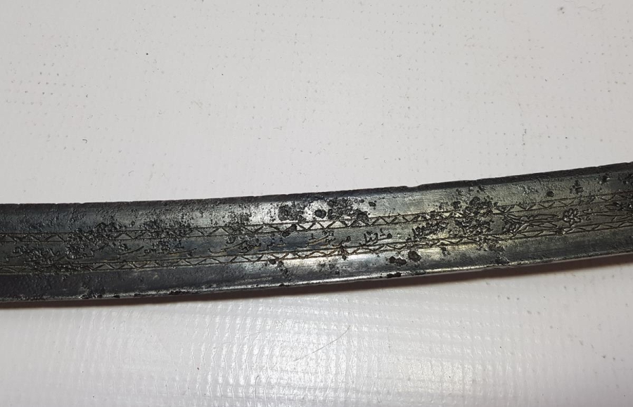 OSMANLI DÖNEMİ HER İKİ TARAFI BOYDAN BOYA YAZILI YATAĞAN KILIÇ