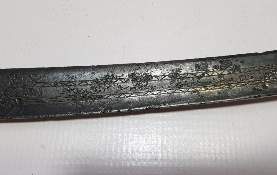 OSMANLI DÖNEMİ HER İKİ TARAFI BOYDAN BOYA YAZILI YATAĞAN KILIÇ