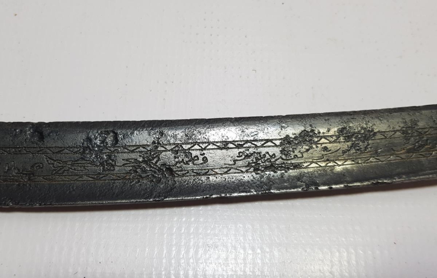 OSMANLI DÖNEMİ HER İKİ TARAFI BOYDAN BOYA YAZILI YATAĞAN KILIÇ