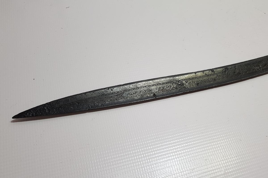 OSMANLI DÖNEMİ HER İKİ TARAFI BOYDAN BOYA YAZILI YATAĞAN KILIÇ