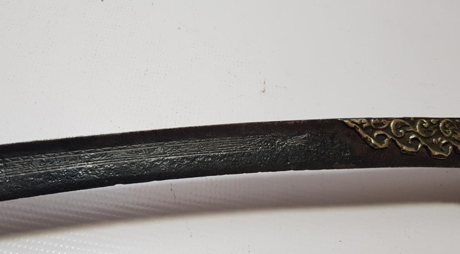 OSMANLI DÖNEMİ HER İKİ TARAFI BOYDAN BOYA YAZILI YATAĞAN KILIÇ