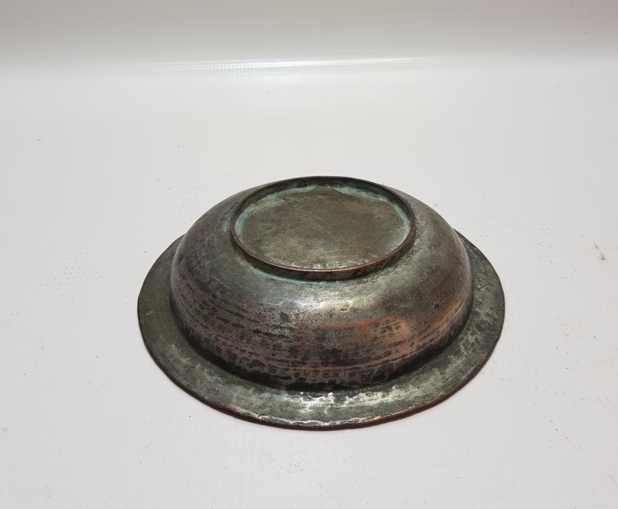 OSMANLI DÖNEMİ RUMCA İNSİYALLİ BAKIR TABAK