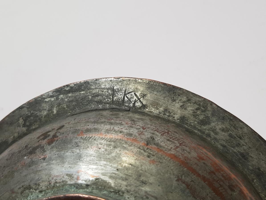 OSMANLI DÖNEMİ RUMCA İNSİYALLİ BAKIR TABAK