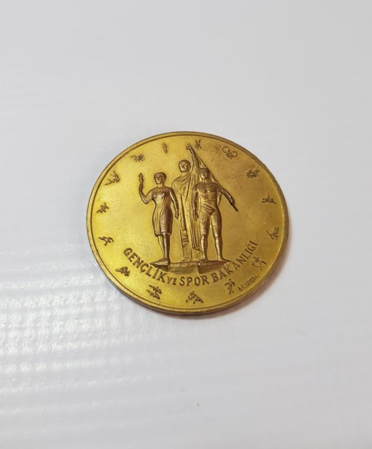 1973 TÜRKİYE CUMHURİYETİ'NİN 50. YILI ALTIN KAPLAMA MADALYA