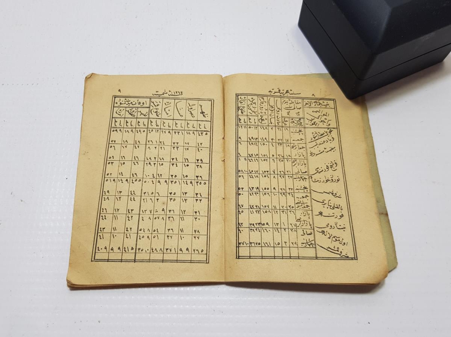 1896 TARİHLİ OSMANLICA CEP TAKVİMİ